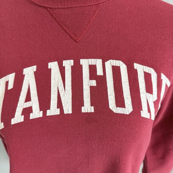 Vtg Standford University Russell Athletic Sweatshirt Unisex S Red White Crew USA - Picture 9 of 9